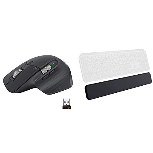 Logitech MX Master 3 Advanced Wireless Mouse - Graphite Bundle with Logitech MX Palm Rest