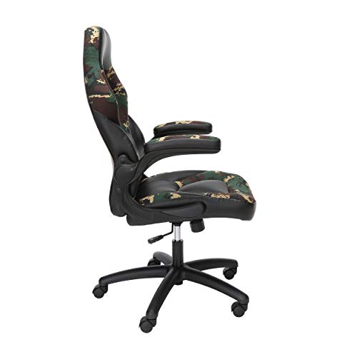 OFM ESS Collection Bonded Leather Gaming Chair, Racing Style, Forest Camo