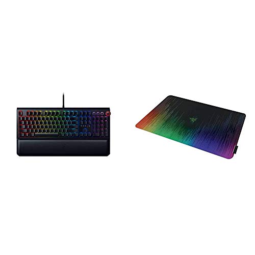 Razer BlackWidow Elite Mechanical Gaming Keyboard: Yellow Mechanical Switches - Linear & Silent - Chroma RGB Lighting & Sphex V2 Gaming Mouse Pad: Ultra-Thin Form Factor - Optimized Gaming Surface
