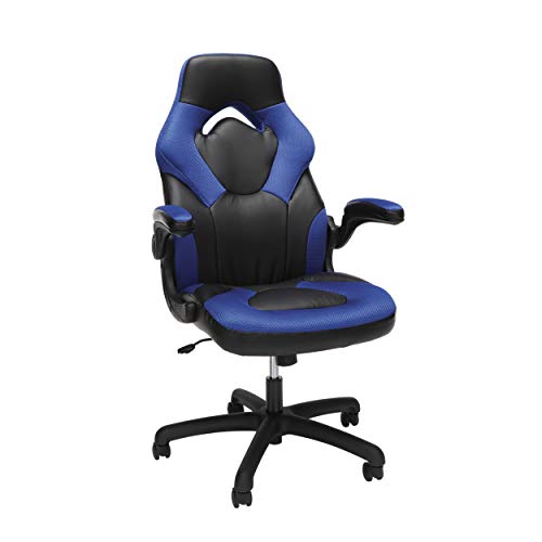 OFM ESS Collection Racing Style Bonded Leather Gaming Chair, in Blue (ESS-3085-BLU)