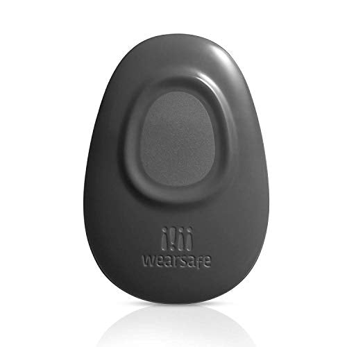 Wearsafe Personal Emergency Response Tag Lifetime Edition - Immediate Panic Button - Medical Response Wearable - One Touch Security Alert System (Charcoal)