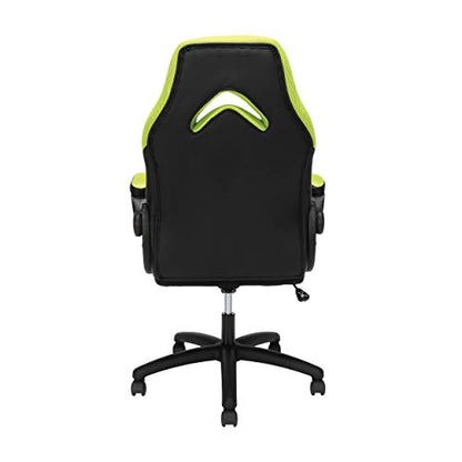 OFM Racing Style Bonded Leather Gaming Chair, in Green