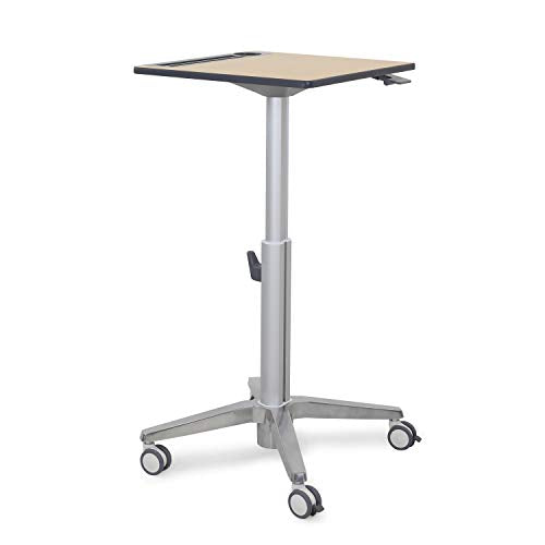 Ergotron Height-Adjustable Mobile Desk – 16 Inches, Maple