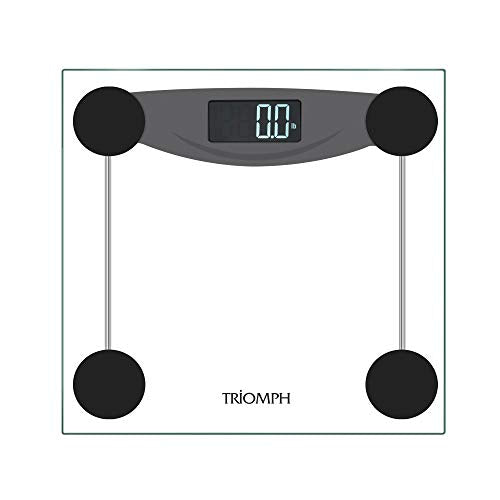 Triomph Smart Digital Body Weight Bathroom Scale with Step-On Technology, LCD Backlit Display, 400 lbs Capacity and Accurate Weight Measurements, Black (Digital Scale New)