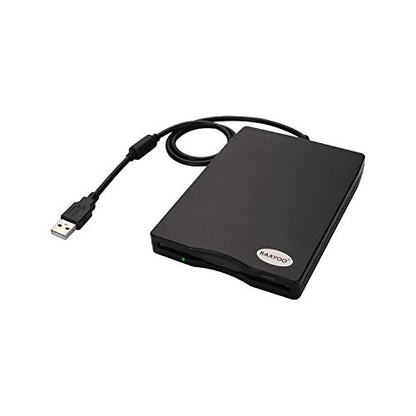 RAAYOO USB Floppy Disk Reader Drive, 3.5” External Portable 1.44 MB FDD Diskette Drive for Mac Windows 10/7/8/XP/Vista PC Laptop Desktop Notebook Computer Plug and Play No Extra Drivers– Black