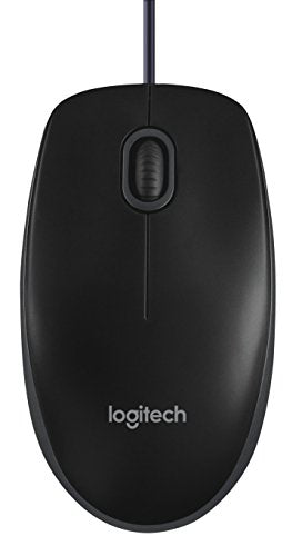 Logitech B100 Corded Mouse – Wired USB Mouse for Computers and laptops, for Right or Left Hand Use, Black