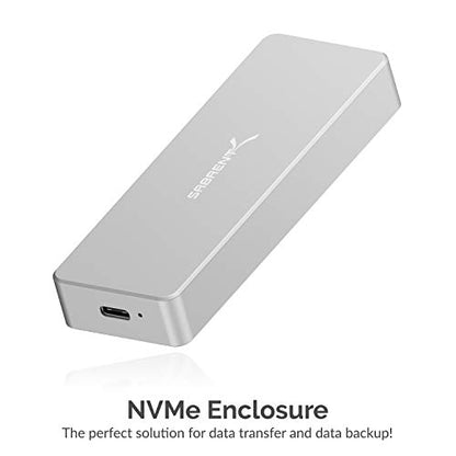 Sabrent USB 3.2 Tool-Free Enclosure for NVMe PCIe M Key M.2 SSD [Silver] (EC-TFNE)