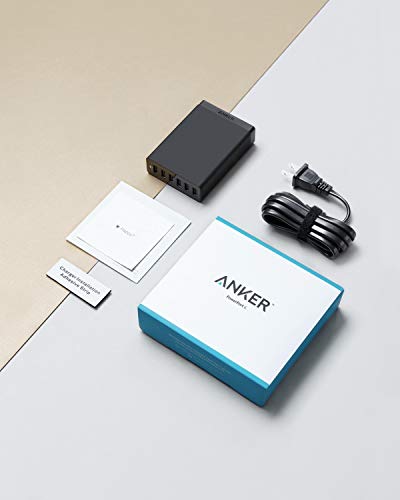 USB Wall Charger, Anker 60W 6 Port USB Charging Station, PowerPort 6 Multi USB Charger for iPhone Xs/Max/XR/X/8/7/Plus, iPad Pro/Air 2/Mini/iPod, Galaxy S9/S8/S7/Edge/Plus, Note, LG, HTC, and More