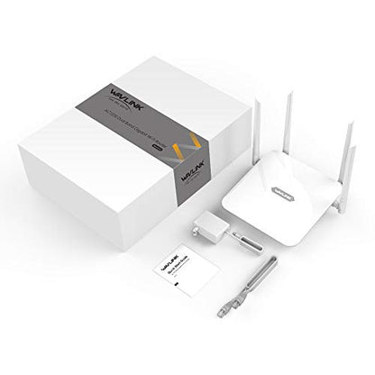 WAVLINK 1200Mbps WiFi Router High Power Wireless WiFi Home Gigabit Router Dual Band（5GHz+2.4GHz Smart Internet Router,High Speed WiFi Long Range Coverage for Gaming and Works/2 x 2 MIMO 5dBi Antennas