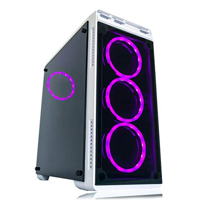 Gaming PC White Desktop Computer Intel i5 3.10GHz,8GB Ram,1TB Hard Drive, Windows 10 pro, WiFi Ready, Video Card Nvidia GTX 650 1GB, 4 RGB Fans