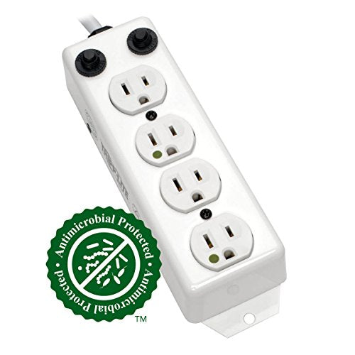 Tripp Lite Medical-Grade Power Strip, 4 15A Hospital-Grade Outlets, 2ft. Cord, UL 1363A (PS-402-HG-OEM),White
