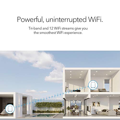 NETGEAR Orbi Whole Home Tri-Band Mesh Wi-Fi 6 System (RBK852) – Router with 1 Satellite Extender | Coverage Up to 5,000 Sq Ft and 60+ Devices | 11AX Mesh AX6000 Wi-Fi (Up to 6Gbps)