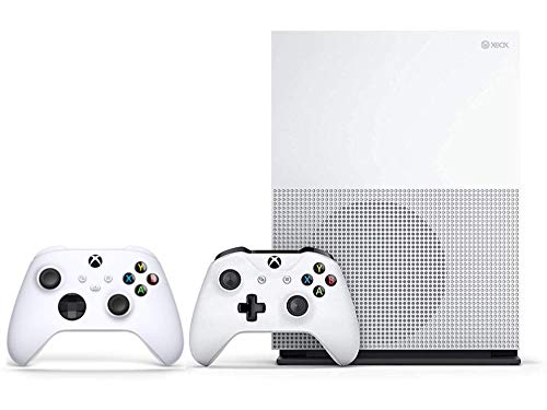 Microsoft Classic Original Xbox One S 1TB HDD with 4K Blu-ray DVD Reader, Two Wireless Controllers White Included,1-Month Game Pass Trial, 14-Day Xbox Live Gold + AllyFlex Sports Cup Mat