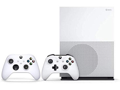 Microsoft Classic Original Xbox One S 1TB HDD with 4K Blu-ray DVD Reader, Two Wireless Controllers White Included,1-Month Game Pass Trial, 14-Day Xbox Live Gold + AllyFlex Sports Cup Mat