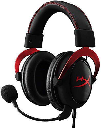 HyperX Cloud II - Gaming Headset, 7.1 Surround Sound, Memory Foam Ear Pads, Durable Aluminum Frame, Detachable Microphone, Works with PC, PS4, Xbox One - Red
