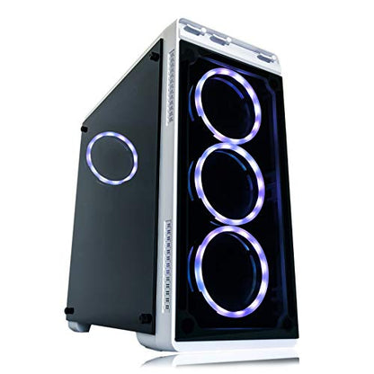 Gaming PC White Desktop Computer Intel i5 3.10GHz,8GB Ram,1TB Hard Drive, Windows 10 pro, WiFi Ready, Video Card Nvidia GTX 650 1GB, 4 RGB Fans