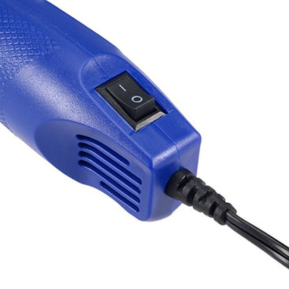 uxcell Mini Heat Gun 300W 110V Portable Hot Air Gun for Small Projects - Electronics, Crafts, Beading, Melting, Embossing, Removing Blue Shell Red Mouth