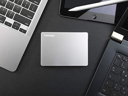 Toshiba Canvio Flex 4TB Portable External Hard Drive USB-C USB 3.0, Silver for PC, Mac, & Tablet - HDTX140XSCCA