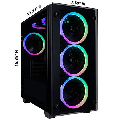 CUK Stratos Micro Gaming Desktop (AMD Ryzen 5 with Radeon Graphics, 16GB 3200MHz DDR4 RAM, 256GB NVMe SSD, 500W PSU, AC WiFi, No OS) Gamer PC Computer