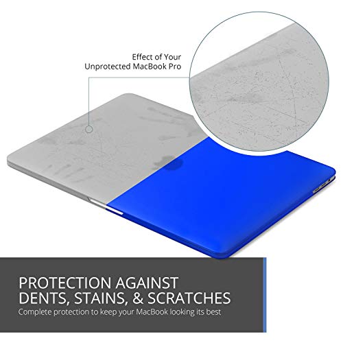 Kuzy MacBook Pro 15 inch Case 2019 2018 2017 2016 Release A1990 A1707, Hard Plastic Shell Cover for MacBook Pro 15 case with Touch Bar Soft Touch, Blue
