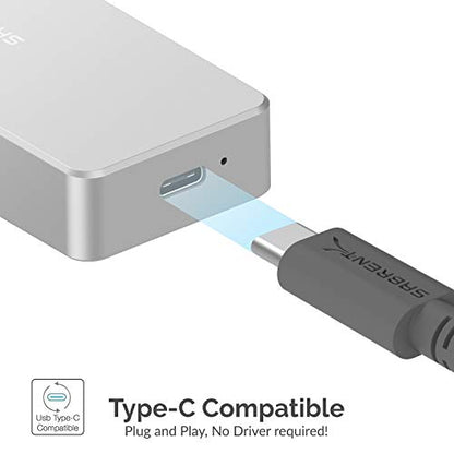 Sabrent USB 3.2 Tool-Free Enclosure for NVMe PCIe M Key M.2 SSD [Silver] (EC-TFNE)