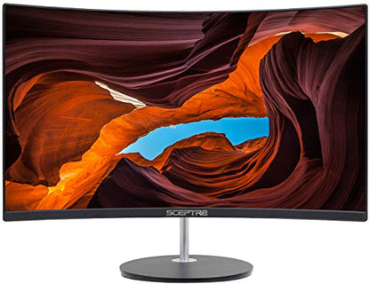 Sceptre Curved 27" 75Hz LED Monitor HDMI VGA Build-In Speakers, EDGE-LESS Metal Black 2019 (C275W-1920RN)