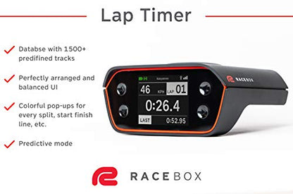 RaceBox 10Hz GPS Based Performance Meter Box with Mobile App - Car Race Lap Timer and Drag Meter - Racing Accelerometer Data Logger