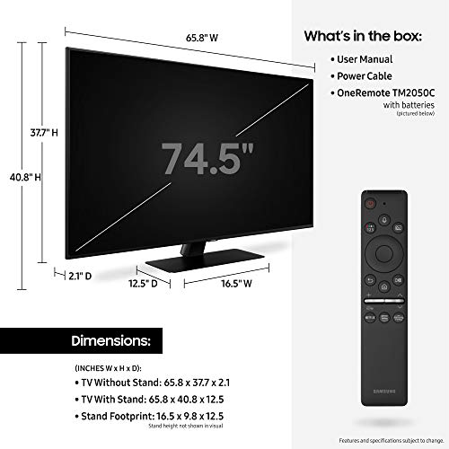 SAMSUNG 75-inch Class QLED Q80T Series - 4K UHD Direct Full Array 12X Quantum HDR 12X Smart TV with Alexa Built-in (QN75Q80TAFXZA, 2020 Model)
