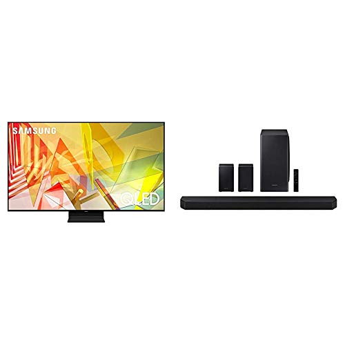 SAMSUNG 65-inch Class QLED Q90T Series - 4K UHD Smart TV with Alexa Built-in (QN65Q90TAFXZA, 2020 Model) + HW-Q950T 9.1.4ch Soundbar with Dolby Atmos/DTS:X and Alexa Built-in (2020), Black