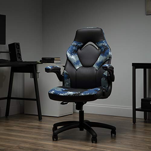 OFM ESS Collection Bonded Leather Gaming Chair, Racing Style, Arctic Camo