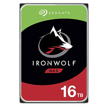 Seagate IronWolf 16TB NAS Internal Hard Drive HDD – CMR 3.5 Inch SATA 6GB/S 7200 RPM 256MB Cache for Raid Network Attached Storage, with Rescue Service (ST16000VN001)