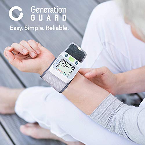 Clinical Automatic Blood Pressure Monitor FDA Approved by Generation Guard with Portable Case Irregular Heartbeat BP and Adjustable Wrist Cuff Perfect for Health Monitoring