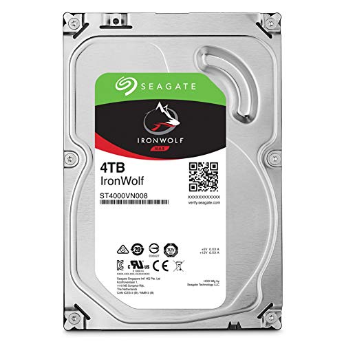 Seagate IronWolf 4TB NAS Internal Hard Drive HDD – CMR 3.5 Inch SATA 6Gb/s 5900 RPM 64MB Cache for RAID Network Attached Storage – Frustration Free Packaging (ST4000VNZ008/VN008)
