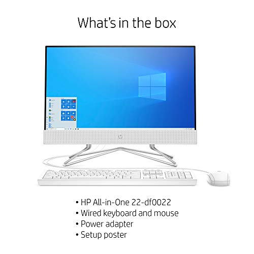 HP 22 All-in-One PC, AMD Athlon Gold 3150U Processor, 4 GB RAM, 256 GB SSD, Full HD IPS 21.5-inch Anti-Glare Display, Windows 10 Home, USB Mouse and Keyboard (22-df0022, 2020)