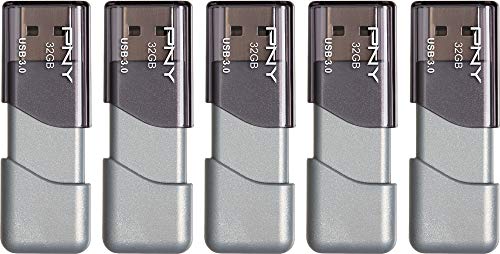 PNY 32GB Turbo Attaché 3 USB 3.0 Flash Drive, 5-Pack