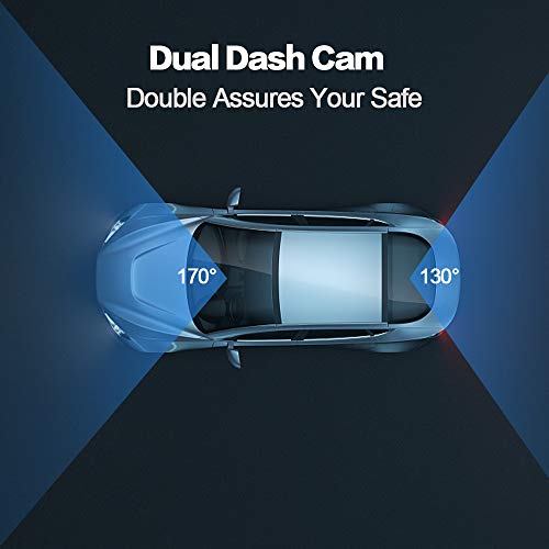 Dash Cam for Car Front Rear Dual Car Camera 4" IPS 1080 Driving Recorder 170°Wide Angle with Backup Camera,G-Sensor, WDR Loop Recording,DVR Parking Monitor,Night Vision,Motion Detection[2020 New]
