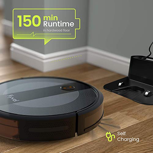 Kyvol Cybovac E20 Robot Vacuum Cleaner, 2000Pa Suction, 150 min Runtime, Boundary Strips Included, Quiet, Super-Thin, Self-Charging, Works with Alexa, Ideal for Pet Hair, Carpets, Hard Floors