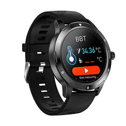 Sport Smart Watch for Men, Smart Sport Bracelet, Bluetooth Fitness Tracker with Heart Rate Monitor/Body Temperature/Blood Pressure/SpO2 Monitor/Sleep Tracker/IP67 Waterproof/iOS&Android App (Black)