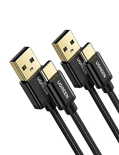 UGREEN USB C Cable 2 Pack USB Type C Cable 3A Fast Charging Cable Nylon Braided Cord Compatible for Samsung Galaxy Note20 S20 S10 S10e PS5 Controller Nintendo Switch GoPro Hero 8 7 LG G8 G7 6FT