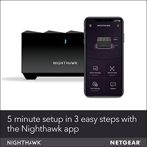 NETGEAR Nighthawk Whole Home Mesh WiFi 6 System (MK62) - AX1800 router with 1 satellite extender, coverage up to 3,000 sq. ft. and 25+ devices