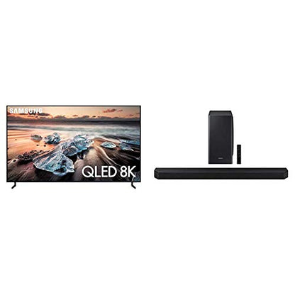 Samsung QN55Q900RBFXZA Flat 55-Inch QLED 8K Q900 Series Ultra HD Smart TV with HDR and Alexa Compatibility + HW-Q900T 7.1.2ch Soundbar with Dolby Atmos/DTS:X and Alexa Built-in (2020), Black