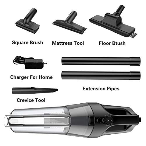 SOWTECH Cordless Vacuum Cleaner, Rechargeable Cyclonic Suction Stick Handheld Vacuum Cleaner 6 in 1 Multifunctional Stick Handheld Vacuum for Home, Hard Floor, Carpet, Car