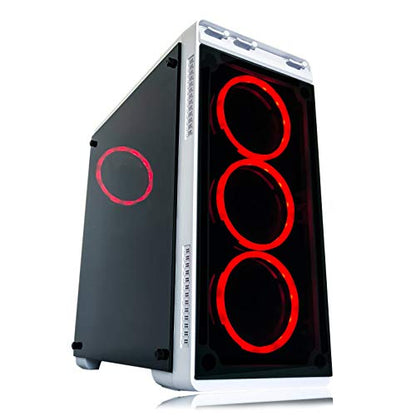 Gaming PC White Desktop Computer Intel i5 3.10GHz,8GB Ram,1TB Hard Drive, Windows 10 pro, WiFi Ready, Video Card Nvidia GTX 650 1GB, 4 RGB Fans