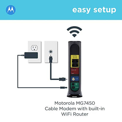 MOTOROLA MG7540 16x4 Cable Modem Plus AC1600 Dual Band Wi-Fi Gigabit Router with DFS, 686 Mbps Maximum DOCSIS 3.0 & Fire TV Stick Streaming Media Player with Alexa Built in