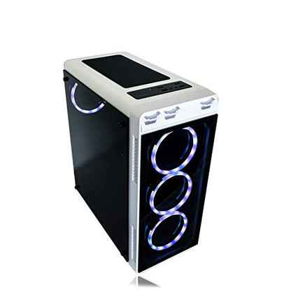 Gaming PC White Desktop Computer Intel i5 3.10GHz,8GB Ram,1TB Hard Drive, Windows 10 pro, WiFi Ready, Video Card Nvidia GTX 650 1GB, 4 RGB Fans