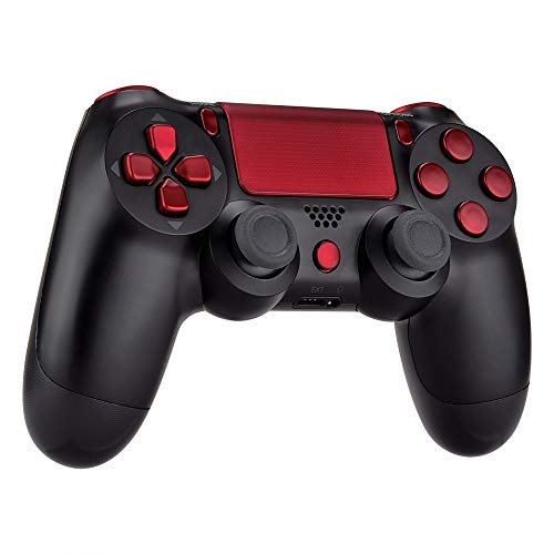eXtremeRate Replacement D-pad R1 L1 R2 L2 Trigger Touchpad Action Home Share Options Buttons, Scarlet Red Full Set Buttons Repair Kits with Tool for Playstation 4 PS4 Slim PS4 Pro CUH-ZCT2 Controller