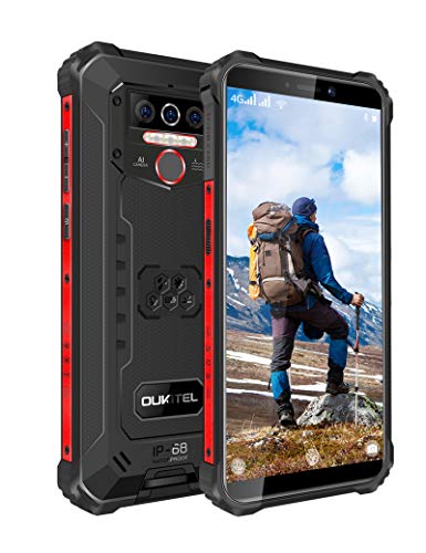OUKITEL WP5 Pro (2020) Rugged Smartphone, 8000mAh Battery 4GB +64GB Android 10 Unlocked Cell Phones IP68 Waterproof 4G LTE Dual SIM Triple Camera 5.5 HD+ Global Version Face ID Fingerprint GPS (Black)