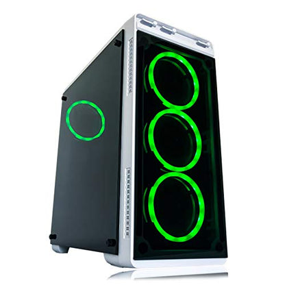 Gaming PC White Desktop Computer Intel i5 3.10GHz,8GB Ram,1TB Hard Drive, Windows 10 pro, WiFi Ready, Video Card Nvidia GTX 650 1GB, 4 RGB Fans