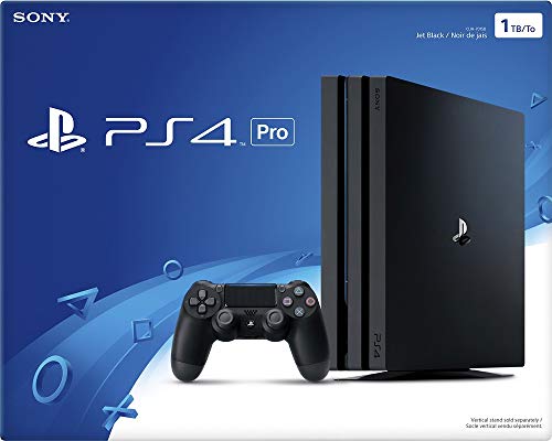 PlayStation 4 Pro Console with A Dual-Shock Controller and HDMI Cable, Stream 4K Video Capable for up to 4 Players- Jet Black