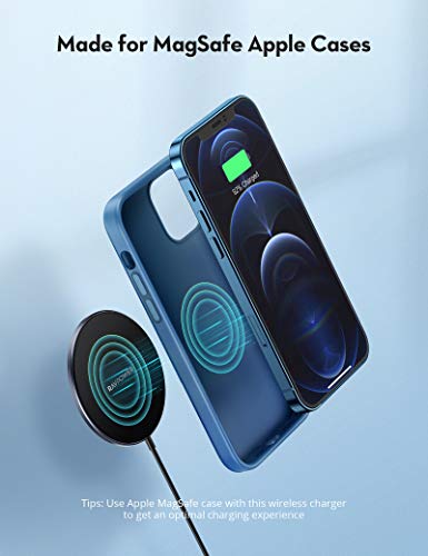 RAVPower Magnetic Wireless Charger iPhone 12 Charger【Mini Type C PD Adapter Included】 Fast Wireless Charging Pad Compatible with MagSaf-e Stand iPhone 12 Pro Max/Mini/AirPods Pro